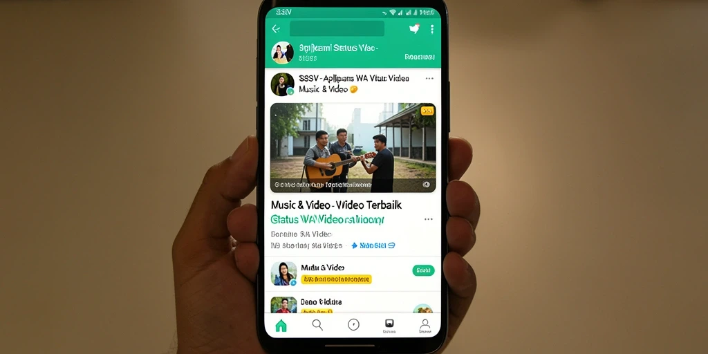 Tampilan antarmuka aplikasi 333V untuk Status WA Video yang menarik.
