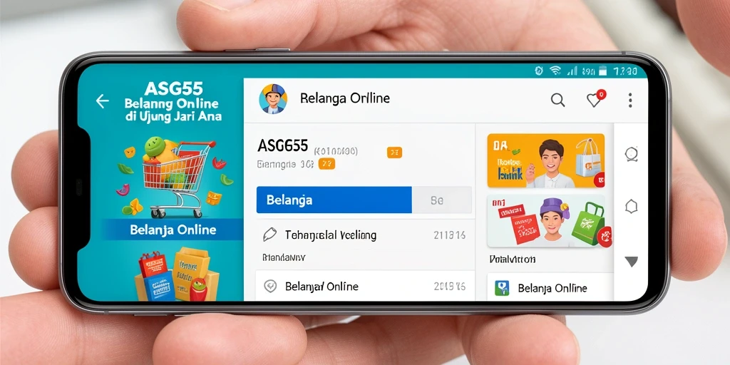 Tampilan antarmuka aplikasi ASG55 yang mudah digunakan untuk Belanja Online.