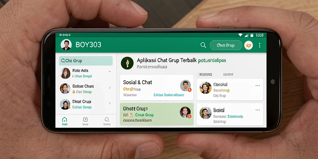 Antarmuka BOY303 yang menarik dan fungsional untuk Chat Grup.