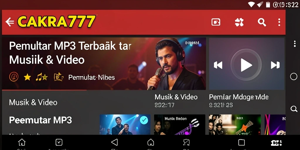 Antarmuka CAKRA777 yang menarik untuk Pemutar MP3.