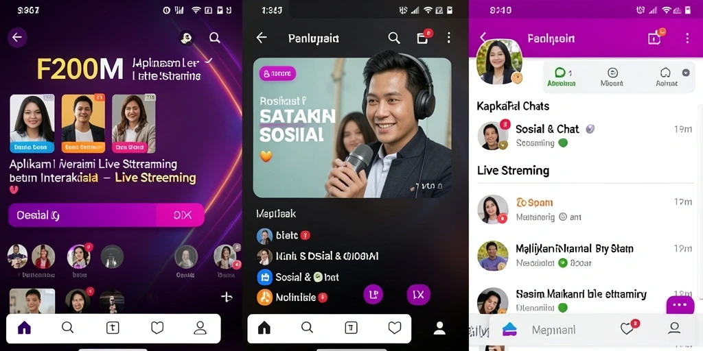 Tampilan antarmuka F200M yang sederhana dan fungsional saat Live Streaming.