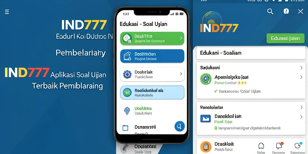 Tampilan antarmuka aplikasi IND777 yang memudahkan akses soal ujian.