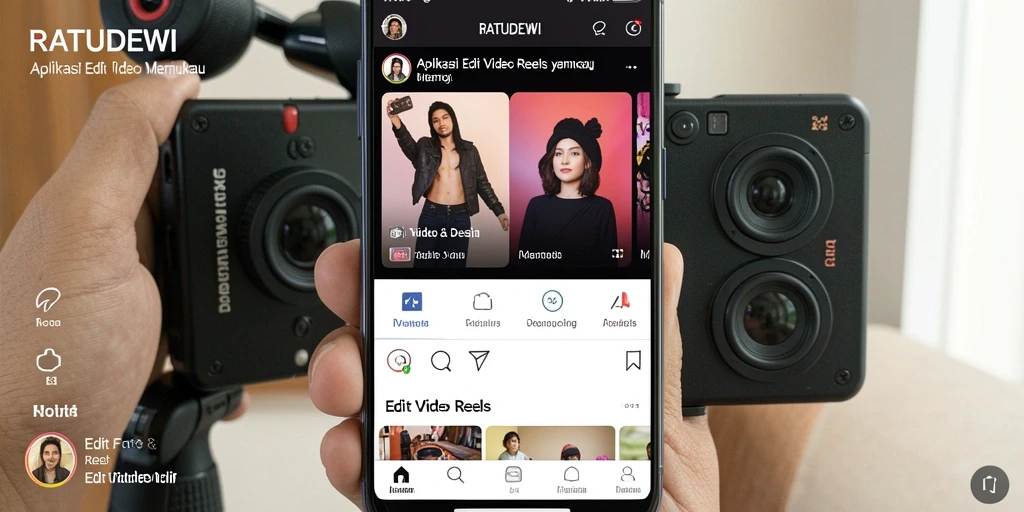 Tampilan antarmuka aplikasi RATUDEWI untuk Edit Video Reels yang menarik.