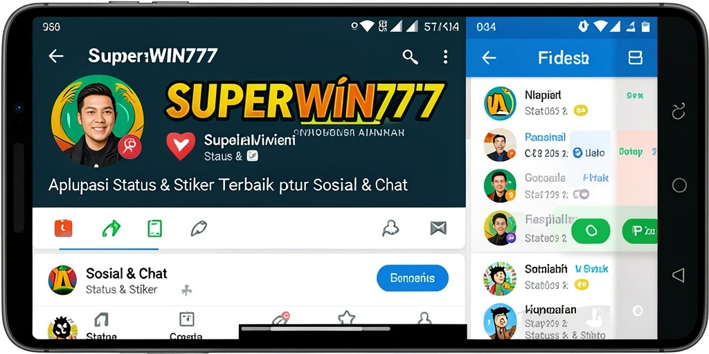 Antarmuka aplikasi SUPERWIN777 menampilkan beragam stiker yang menarik.