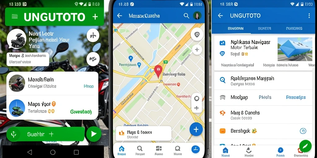 Antarmuka aplikasi UNGUTOTO untuk navigasi motor yang intuitif dan informatif.